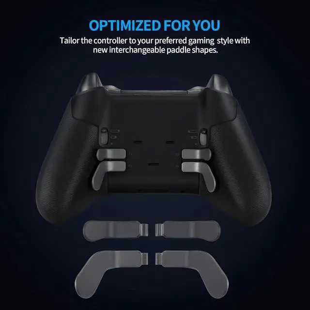 Alt view image 3 of 7 - QXWPBV Magnetic Metal D-Pad and Back Paddle Kit for Xbox Elite Series 1, Series 2 and Series 2 Core Controllers, Black, 7 Piece
