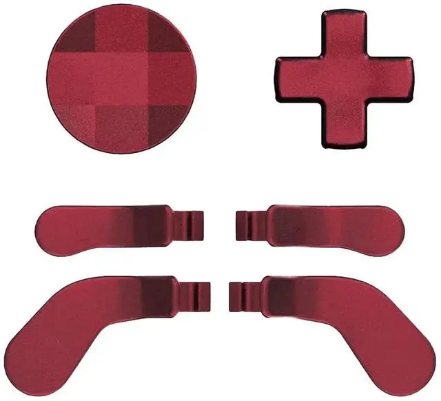Main image of QXWPBV 7-Piece Magnetic Metal D-Pad Rear Paddles Replacement Kit Compatible with Xbox Elite Series 1 Series 2 and Elite Series 2 Core Controllers, Metallic Red