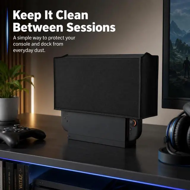 Alt view image 3 of 7 - QXWPBV Dust Cover for Nintendo Switch 2 Console & Dock, Waterproof Anti Scratch Protective Sleeve, Black