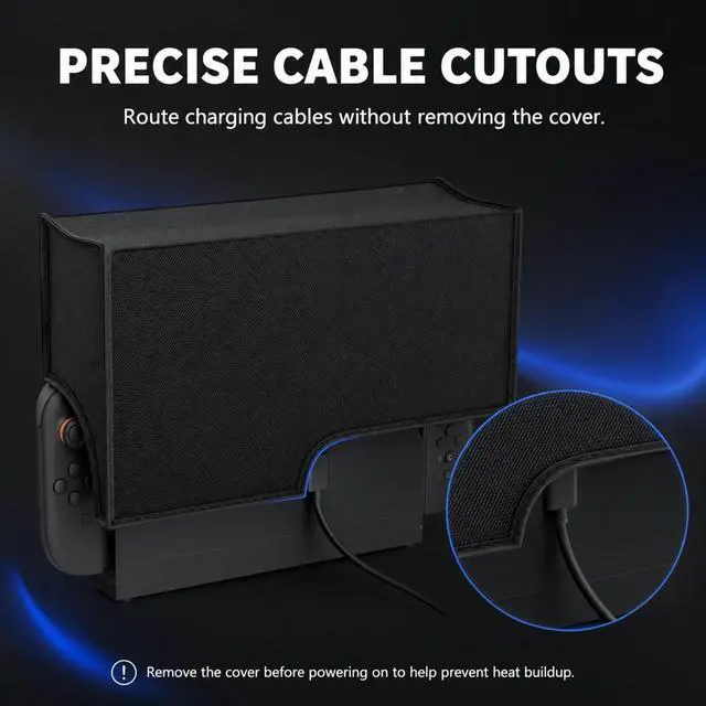 Alt view image 4 of 7 - QXWPBV Dust Cover for Nintendo Switch 2 Console & Dock, Waterproof Anti Scratch Protective Sleeve, Black