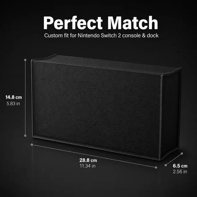 Alt view image 5 of 7 - QXWPBV Dust Cover for Nintendo Switch 2 Console & Dock, Waterproof Anti Scratch Protective Sleeve, Black