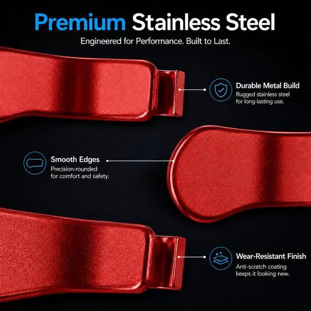 Alt view image 4 of 7 - QXWPBV Red Metal Back Paddles for Xbox Elite Series 2 Core Controller, 4-Piece Replacement Accessories Set