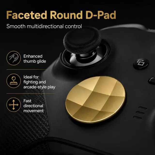 Alt view image 2 of 6 - QXWPBV 2 Pack Stainless Steel D-Pad Replacements for Xbox Elite Series 2 Core and Xbox One Elite Controllers, Gold