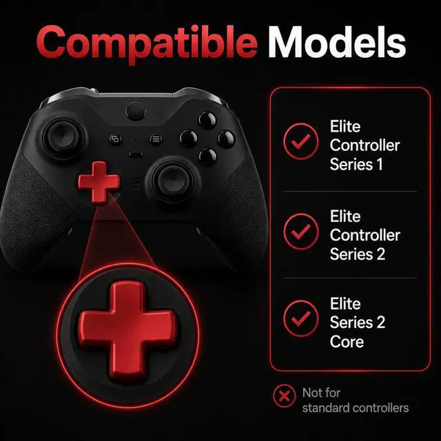 Alt view image 4 of 7 - QXWPBV 2 Pack Metal D-Pads for Xbox Elite Series 2 and Xbox One Elite Controllers, Magnetic Replacement Parts, Red