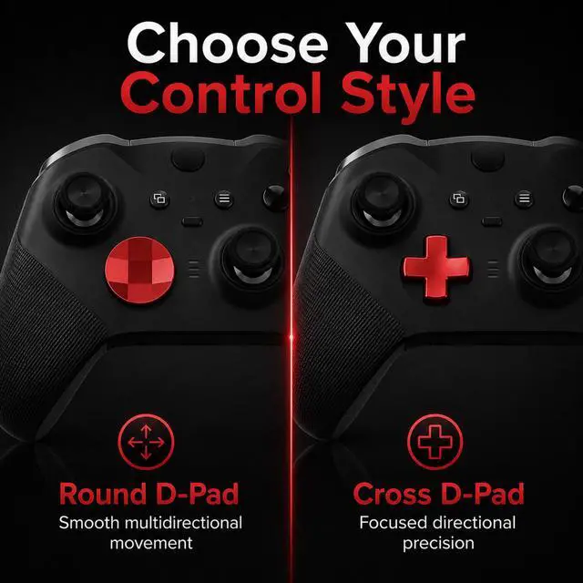 Alt view image 6 of 7 - QXWPBV 2 Pack Metal D-Pads for Xbox Elite Series 2 and Xbox One Elite Controllers, Magnetic Replacement Parts, Red