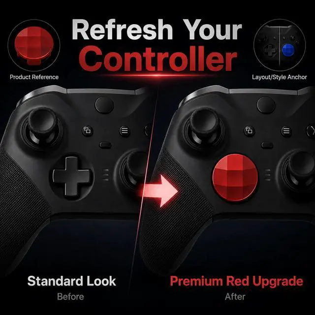 Alt view image 7 of 7 - QXWPBV 2 Pack Metal D-Pads for Xbox Elite Series 2 and Xbox One Elite Controllers, Magnetic Replacement Parts, Red