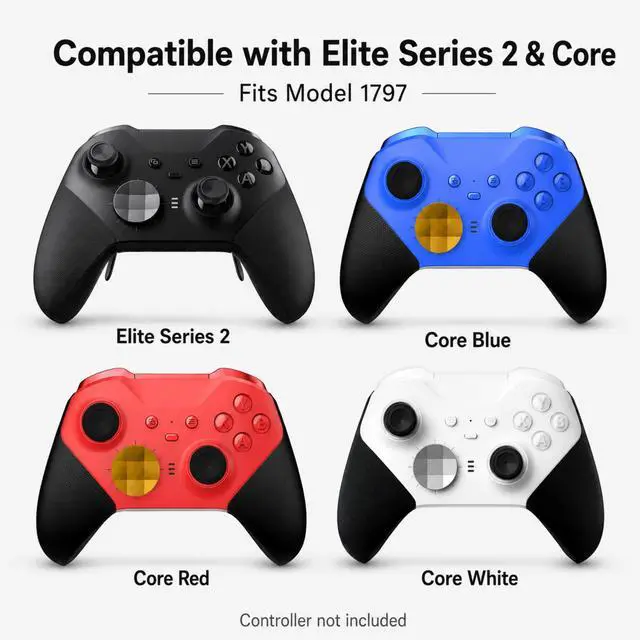 Alt view image 2 of 7 - QXWPBV 4-Pack Magnetic Metal Thumbsticks Joystick Replacement Kit for Xbox Elite Series 2 and Elite Series 2 Core Controller Model 1797, Black/Silver