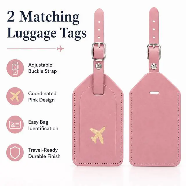 Alt view image 5 of 7 - QXWPBV RFID Blocking Passport Holder Travel Wallet Set with Tracker Slot, 6 Piece, Pink