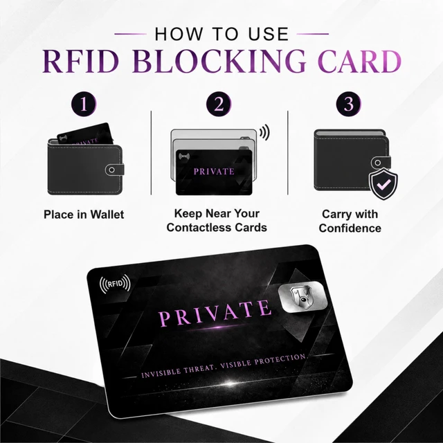 Alt view image 5 of 7 - QXWPBV RFID Blocking Cards 4-Pack, NFC Contactless Credit & Debit Card Protector for Wallet, ID and Passport Card, Slim No-Battery RFID Card Blocker, Black