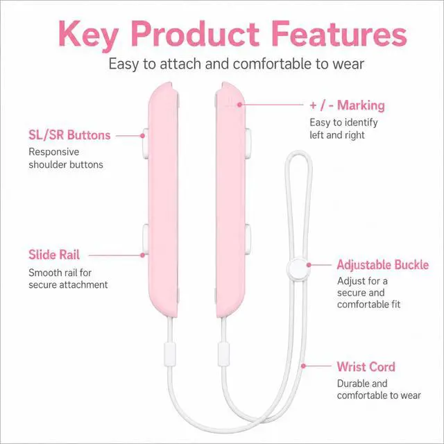 Alt view image 3 of 7 - QXWPBV / 2-Pack / Adjustable / Joy-Con Wrist Straps / Replacement Accessories / Compatible with Nintendo Switch / Switch OLED / Joy-Con Controllers / Multicolor