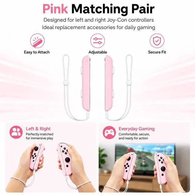 Alt view image 7 of 7 - QXWPBV / 2-Pack / Adjustable / Joy-Con Wrist Straps / Replacement Accessories / Compatible with Nintendo Switch / Switch OLED / Joy-Con Controllers / Multicolor