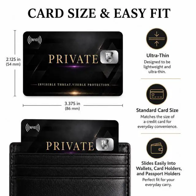 Alt view image 6 of 7 - QXWPBV RFID Blocking Cards 4 Pack NFC Blocking Credit Card Protector for Wallet Passport Holder Debit Card ID Contactless Card Protection, Black