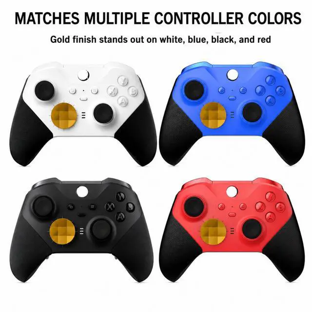 Alt view image 6 of 7 - QXWPBV 7-Piece Magnetic Metal D-Pad Rear Paddles Replacement Kit Compatible with Xbox Elite Series 1 Series 2 and Elite Series 2 Core Controllers, Metallic Gold