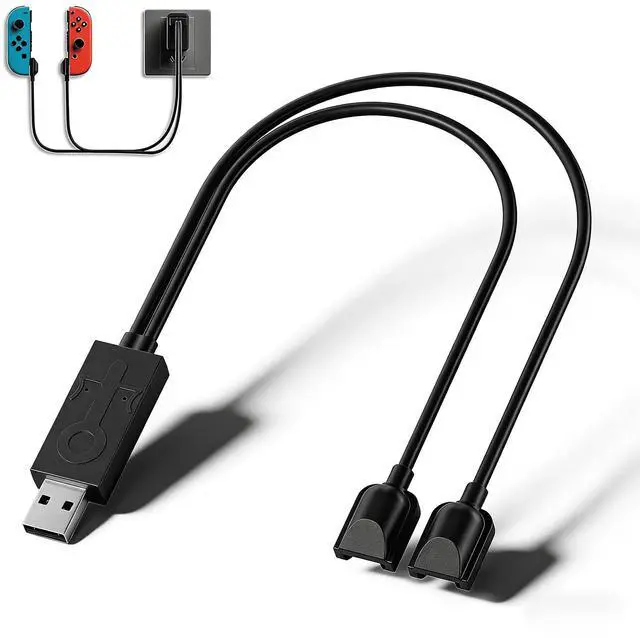 Main image of QXWPBV Charging Dock for Nintendo Switch and Switch OLED Joy-Con Controllers, Dual Controller Charger with LED Indicator, Black