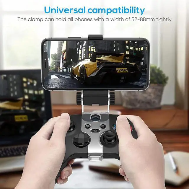 Alt view image 3 of 7 - QXWPBV Phone Mount Clip Compatible with Xbox Series and Xbox One Controllers, 270 Degree Adjustable Controller Holder, Black