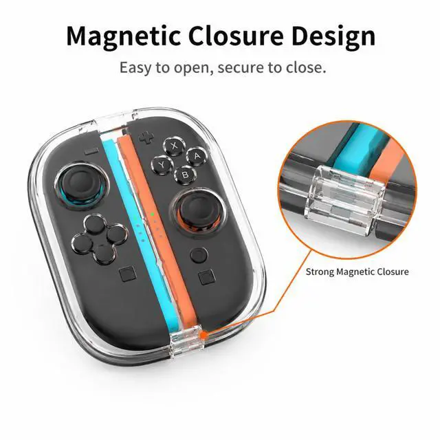 Alt view image 4 of 7 - QXWPBV Clear Storage Case Compatible with Switch 2 Joy-Con 2 Grip, Hard PC Travel Carrying Holder with 6 Game Card Slots, Crystal Clear
