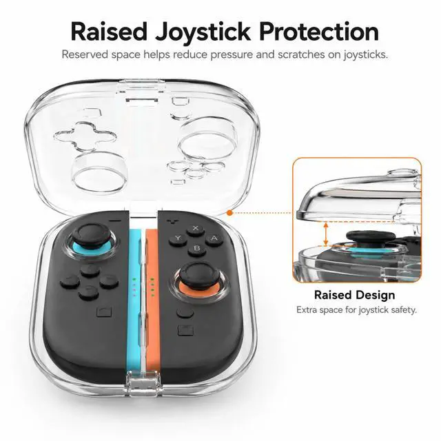 Alt view image 5 of 7 - QXWPBV Clear Storage Case Compatible with Switch 2 Joy-Con 2 Grip, Hard PC Travel Carrying Holder with 6 Game Card Slots, Crystal Clear
