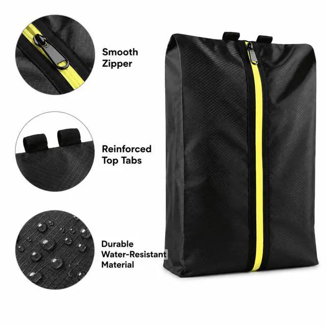Alt view image 6 of 7 - QXWPBV Shoe Bags for Travel, Water-Resistant Shoe Organizer Bags for Womens and Mens Shoes, Black, 2 Pack