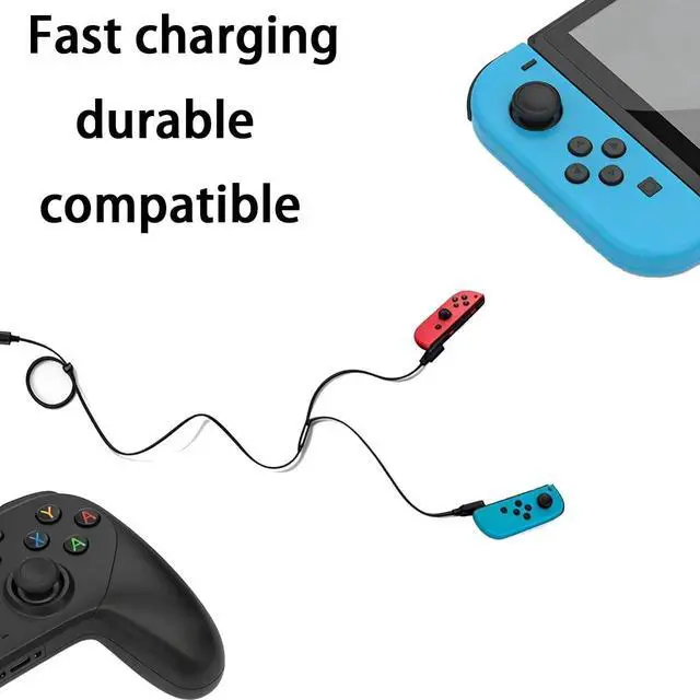 Alt view image 3 of 7 - QXWPBV Joy-Con Controller Charging Cable for Nintendo Switch and Switch OLED, 98.4 in, Black