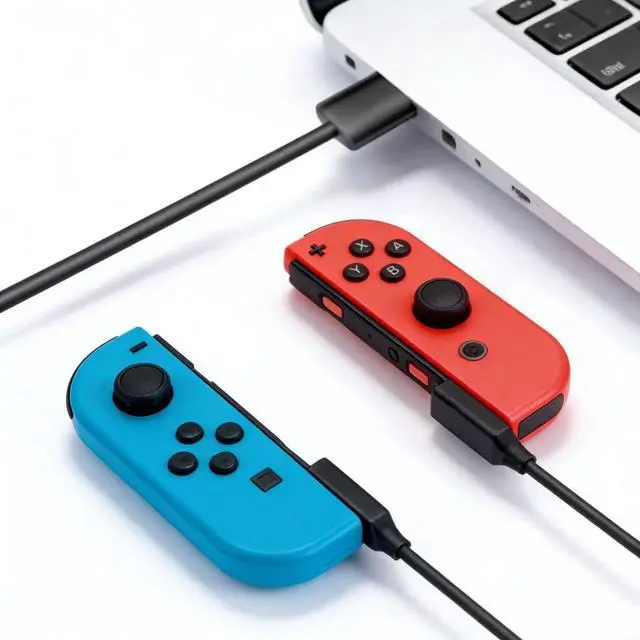 Alt view image 4 of 7 - QXWPBV Joy-Con Controller Charging Cable for Nintendo Switch and Switch OLED, 98.4 in, Black