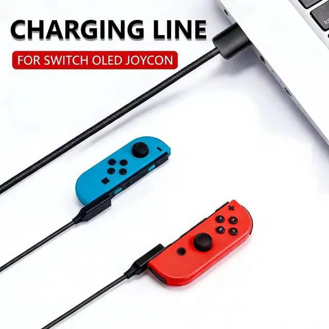 Alt view image 5 of 7 - QXWPBV Joy-Con Controller Charging Cable for Nintendo Switch and Switch OLED, 98.4 in, Black