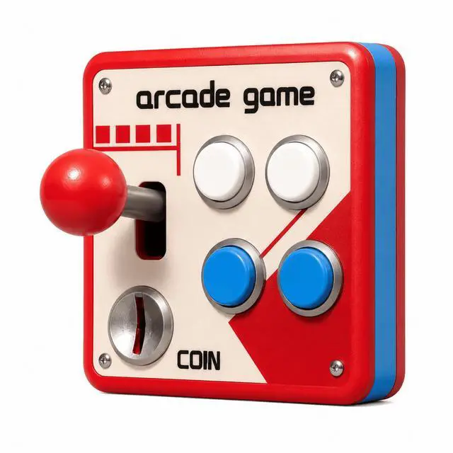 Main image of QXWPBV Retro Arcade Wall Decor Panels, Game Room Wall Accent with Joystick and Buttons, Red Blue, 2 Pack