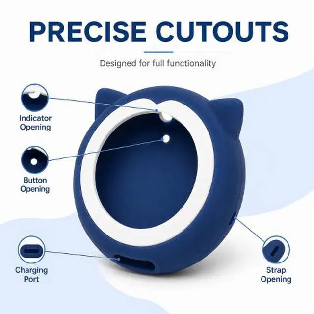 Alt view image 4 of 7 - QXWPBV Silicone Protective Cover Compatible with GO Plus Plus Device, Soft Anti-Slip Case with Wrist Strap, Blue, 1 Pack