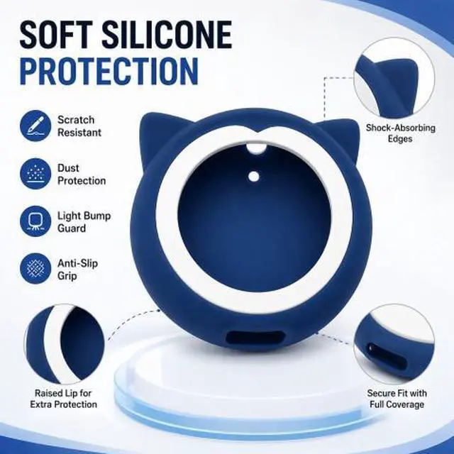 Alt view image 3 of 7 - QXWPBV Silicone Protective Cover Compatible with GO Plus Plus Device, Soft Anti-Slip Case with Wrist Strap, Blue, 1 Pack