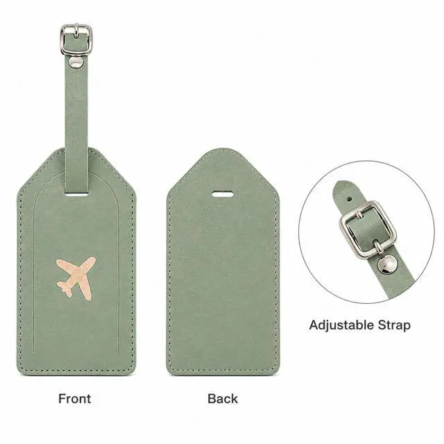Alt view image 7 of 7 - QXWPBV 6-Piece RFID Blocking Passport Wallet Set with Tracker Slot, Travel Passport Holder, Luggage Tags, RFID Card and Card Sleeves, Sage Green