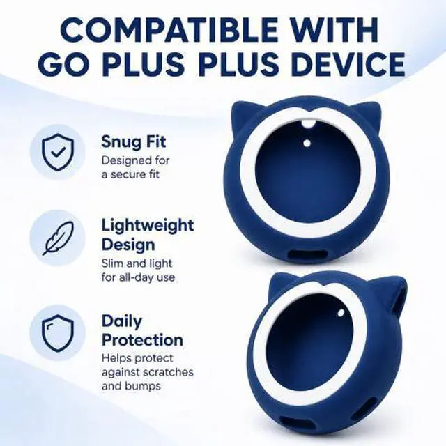 Alt view image 5 of 6 - QXWPBV Silicone Cases for GO Plus Plus Device, Soft Protective Covers with Anti-Slip Grip and Wrist Straps, Blue, 2-Pack