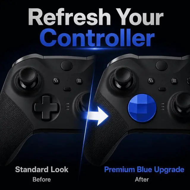 Alt view image 2 of 7 - QXWPBV 2 Pack Directional Pad Buttons for Xbox Elite Series 2 Core and Xbox One Elite Controllers, Magnetic Metal, Blue