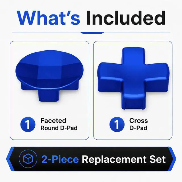 Alt view image 3 of 7 - QXWPBV 2 Pack Directional Pad Buttons for Xbox Elite Series 2 Core and Xbox One Elite Controllers, Magnetic Metal, Blue