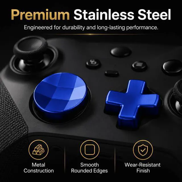 Alt view image 4 of 7 - QXWPBV 2 Pack Directional Pad Buttons for Xbox Elite Series 2 Core and Xbox One Elite Controllers, Magnetic Metal, Blue