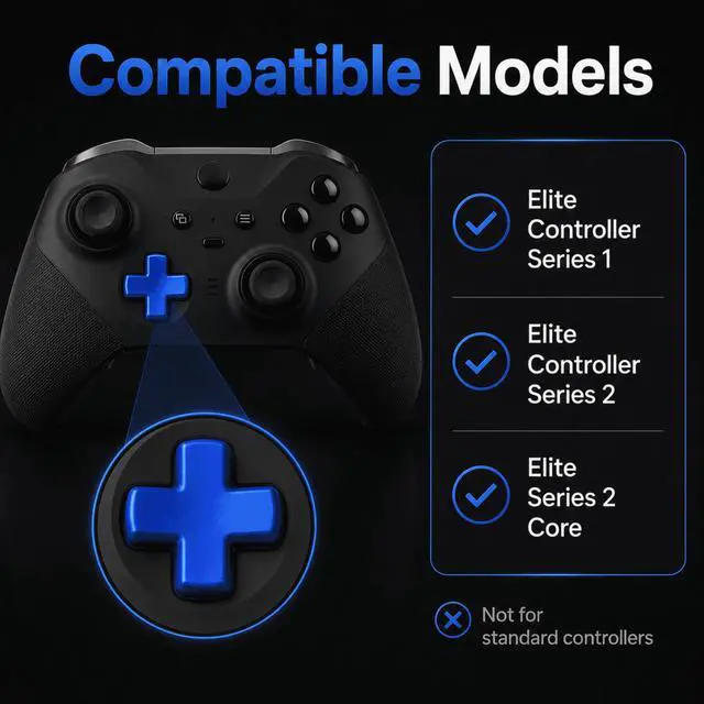 Alt view image 5 of 7 - QXWPBV 2 Pack Directional Pad Buttons for Xbox Elite Series 2 Core and Xbox One Elite Controllers, Magnetic Metal, Blue