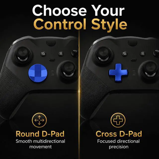 Alt view image 6 of 7 - QXWPBV 2 Pack Directional Pad Buttons for Xbox Elite Series 2 Core and Xbox One Elite Controllers, Magnetic Metal, Blue