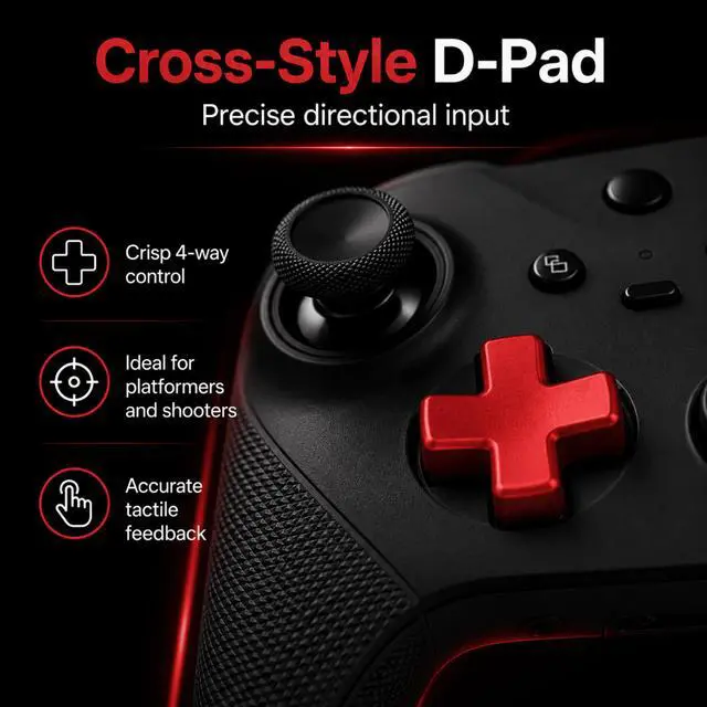 Alt view image 3 of 7 - QXWPBV 2-Pack Magnetic Metal D-Pad Replacement Buttons for Xbox Elite Series 2, Series 2 Core and Xbox One Elite Controllers, Red