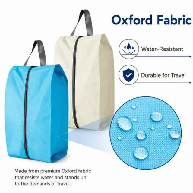 Alt view image 2 of 7 - QXWPBV Travel Shoe Bags, 12 Pack Large Shoe Organizer Bags with Zipper and Handle, Water-Resistant Oxford Fabric Shoe Pouches for Travel, Closet, Gym and Storage, Assorted Colors