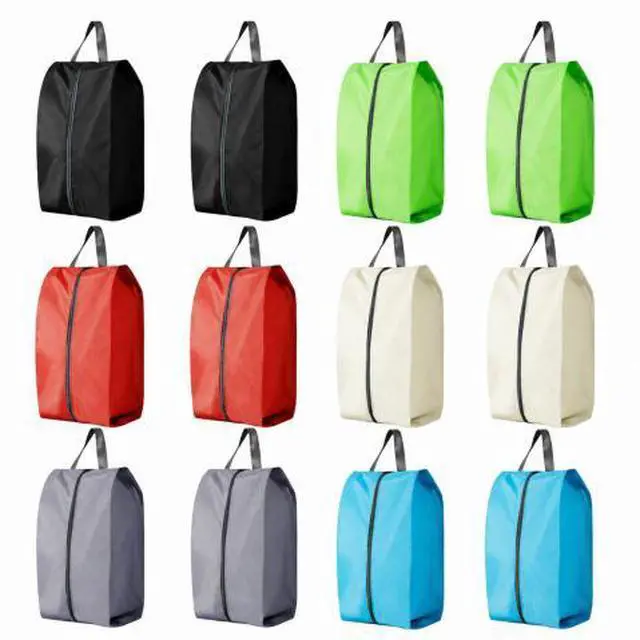 Alt view image 7 of 7 - QXWPBV Travel Shoe Bags, 12 Pack Large Shoe Organizer Bags with Zipper and Handle, Water-Resistant Oxford Fabric Shoe Pouches for Travel, Closet, Gym and Storage, Assorted Colors