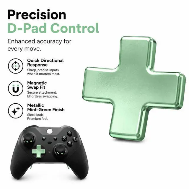 Alt view image 5 of 7 - QXWPBV 9-in-1 Replacement Kit for Xbox Elite Series 2 and Series 2 Core Model 1797 Controllers, Thumbsticks, D-Pad, Back Paddles and Storage Case, Green