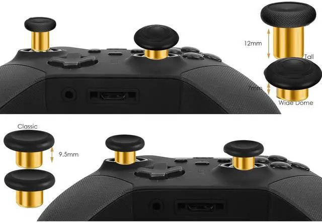Alt view image 6 of 7 - QXWPBV Gold Metal Replacement Thumbsticks for Xbox Elite Series 2 Controller, Magnetic Joysticks Compatible with Model 1797