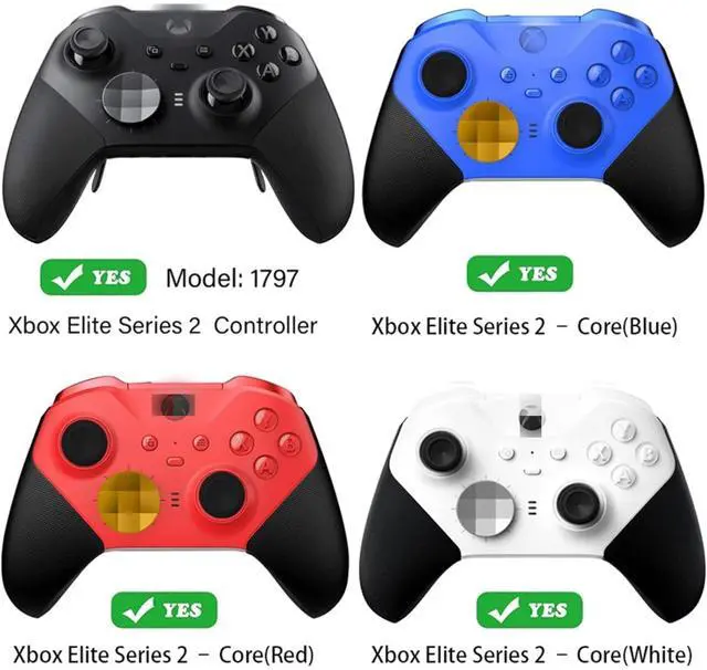 Alt view image 4 of 7 - Xbox Elite Series 2 Core Controller Upgrade Metal Thumbsticks, Paddles & D-Pad Kit with Magnetic Buttons (Black&Silver)