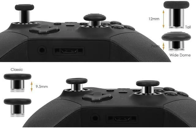Alt view image 5 of 7 - Xbox Elite Series 2 Core Controller Upgrade Metal Thumbsticks, Paddles & D-Pad Kit with Magnetic Buttons (Black&Silver)