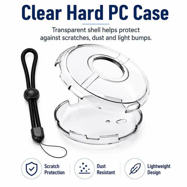 Alt view image 2 of 7 - QXWPBV Clear Hard Case Compatible with GO Plus Plus, PC Protective Cover with Wrist Strap, Transparent, 1 Pack