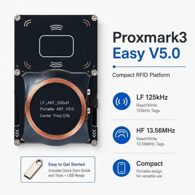 Alt view image 2 of 7 - QXWPBV Proxmark3 Easy V5.0 RFID Reader Writer Kit 125kHz/13.56MHz with Quick Start USB