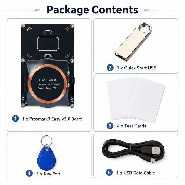 Alt view image 3 of 7 - QXWPBV Proxmark3 Easy V5.0 RFID Reader Writer Kit 125kHz/13.56MHz with Quick Start USB