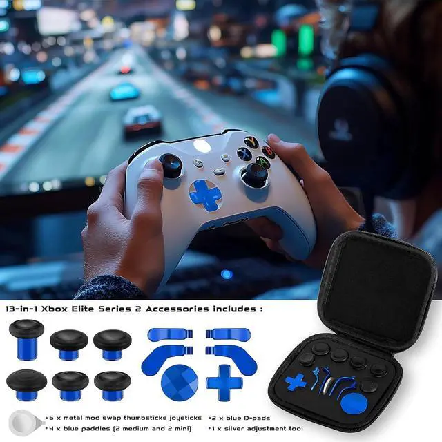 Alt view image 7 of 7 - QXWPBV Controller Replacement Parts Kit for Xbox Elite Series 2 and Series 2 Core, Model 1797, 17-Piece Set, Blue