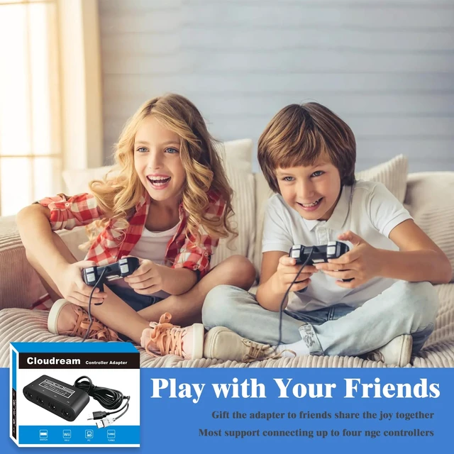 Alt view image 6 of 6 - QXWPBV GameCube Controller Adapter for Nintendo Switch, Wii U and PC, 4-Port Wired Controller Converter with Dual USB-A Connectors, Black