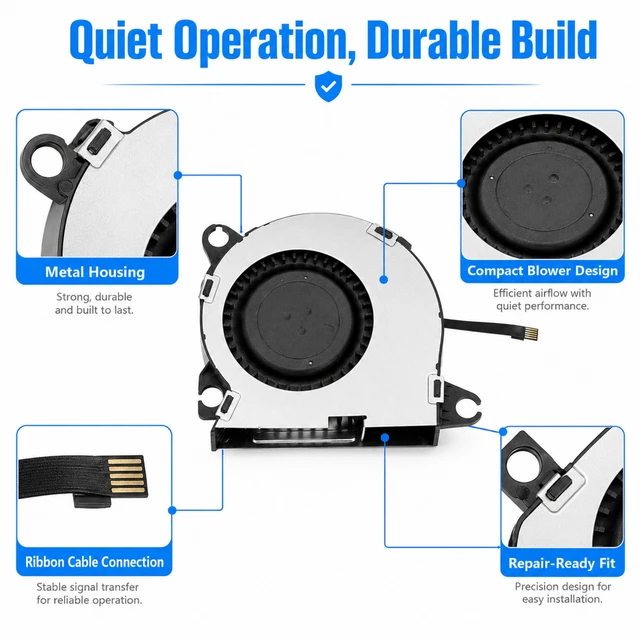 Alt view image 6 of 7 - QXWPBV Internal Cooling Fan Replacement for Nintendo Switch HAC-001 HAC-001(-01), 4-Piece Repair Kit with Tools
