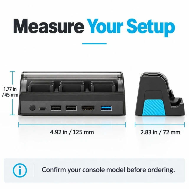 Alt view image 6 of 7 - QXWPBV Switch 2 Dock for Nintendo Switch/OLED, 4K HDMI, 9-Card Storage