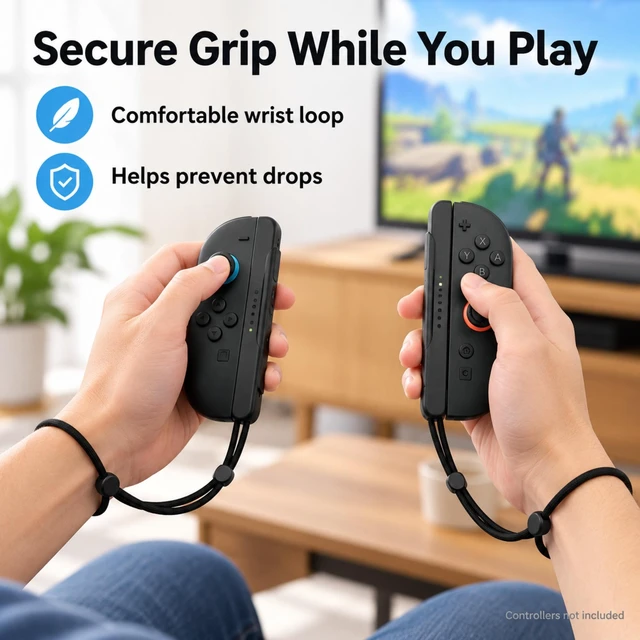 Alt view image 2 of 7 - QXWPBV 4-Pack Magnetic Wrist Straps for Switch 2 Joy-Con 2, SL/SR Buttons, Mouse Mode